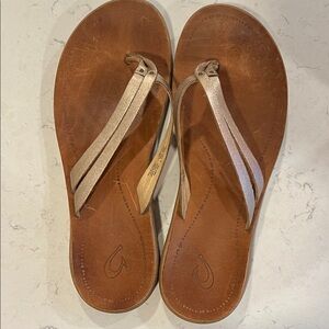 Women's OluKai Brown Leather Sandals size 11